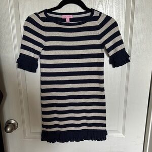 Lilly Pulitzer Navy and White Striped Kids Dress